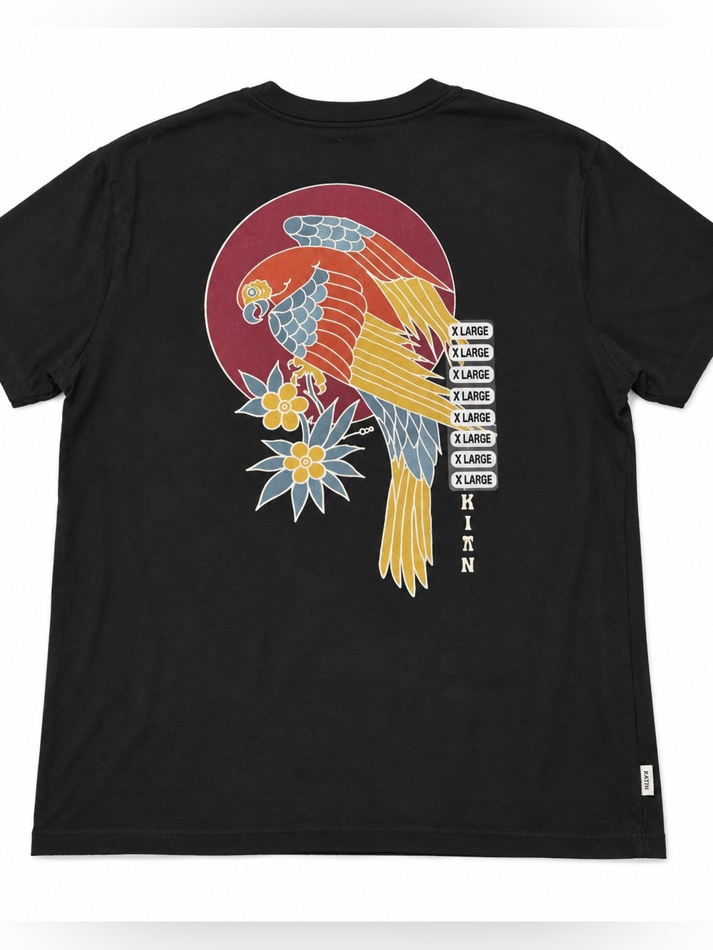 Katin Black Short-Sleeve Tee with Small Floral Logo